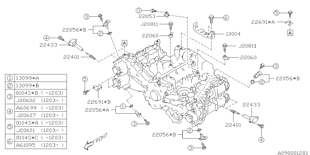 Diagram SPARK PLUG & HIGH TENSION CORD for your 2019 Subaru BRZ  Base 