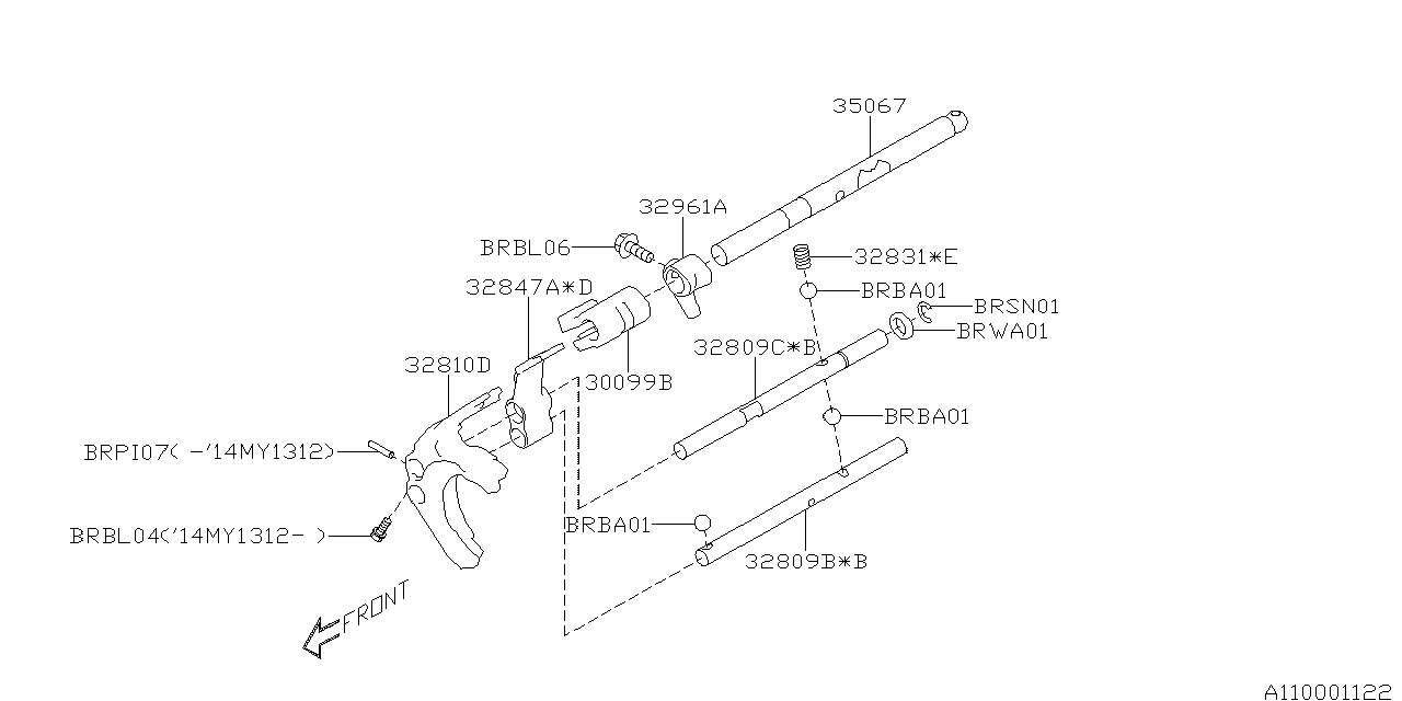 Diagram MT, TRANSMISSION ASSEMBLY for your 2015 Subaru Legacy   