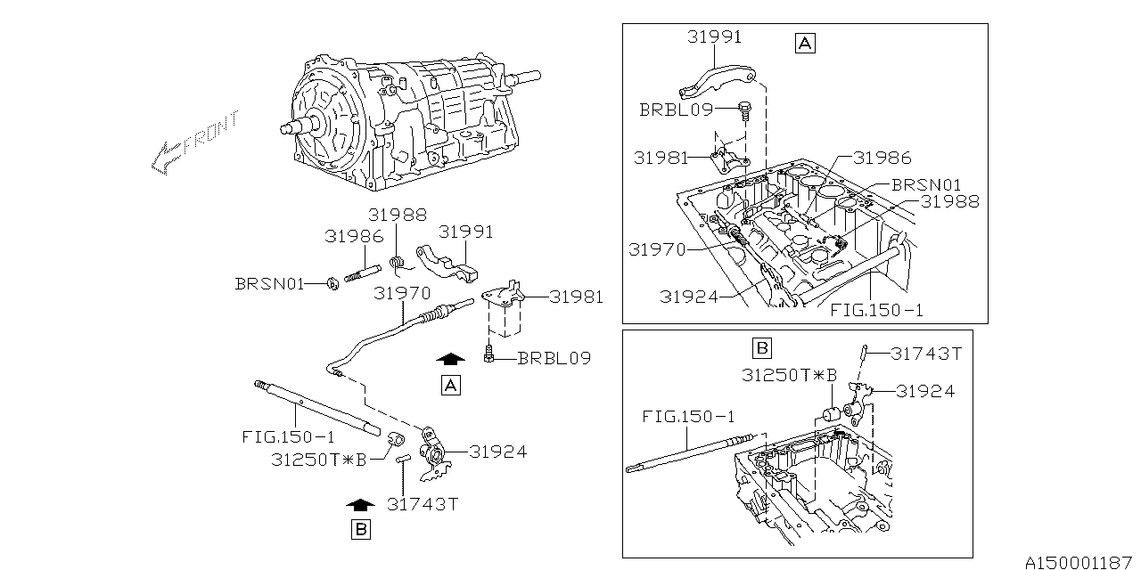 Diagram AT, TRANSMISSION ASSEMBLY for your 2008 Subaru Tribeca   