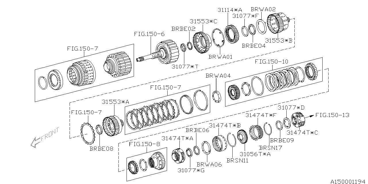 Diagram AT, TRANSMISSION ASSEMBLY for your 2022 Subaru Impreza   