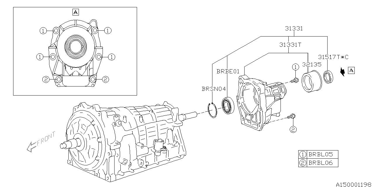 Diagram AT, TRANSMISSION ASSEMBLY for your 2021 Subaru Legacy   