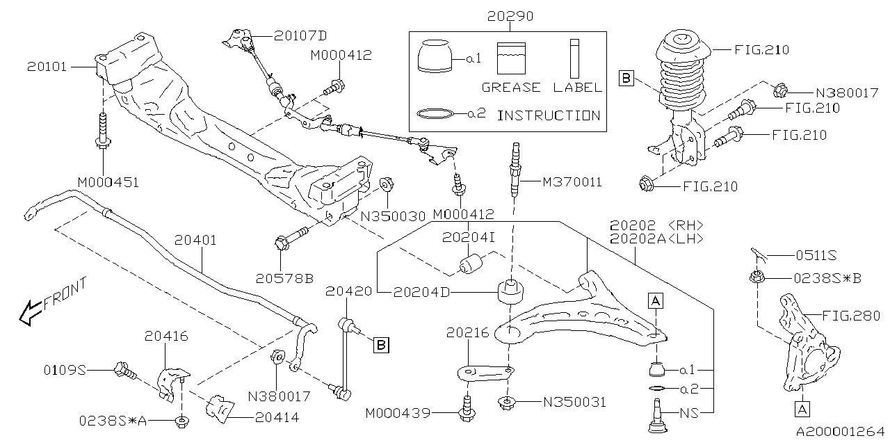 Diagram FRONT SUSPENSION for your 2018 Subaru BRZ   