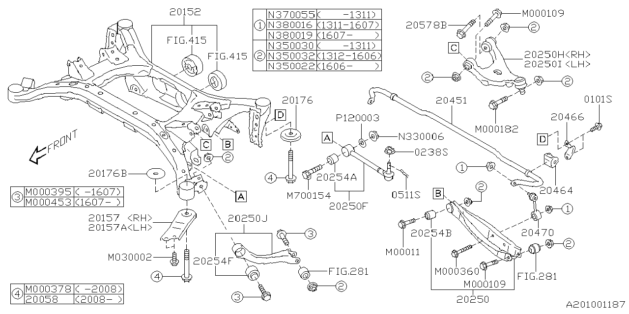 Diagram REAR SUSPENSION for your 2013 Subaru Forester   