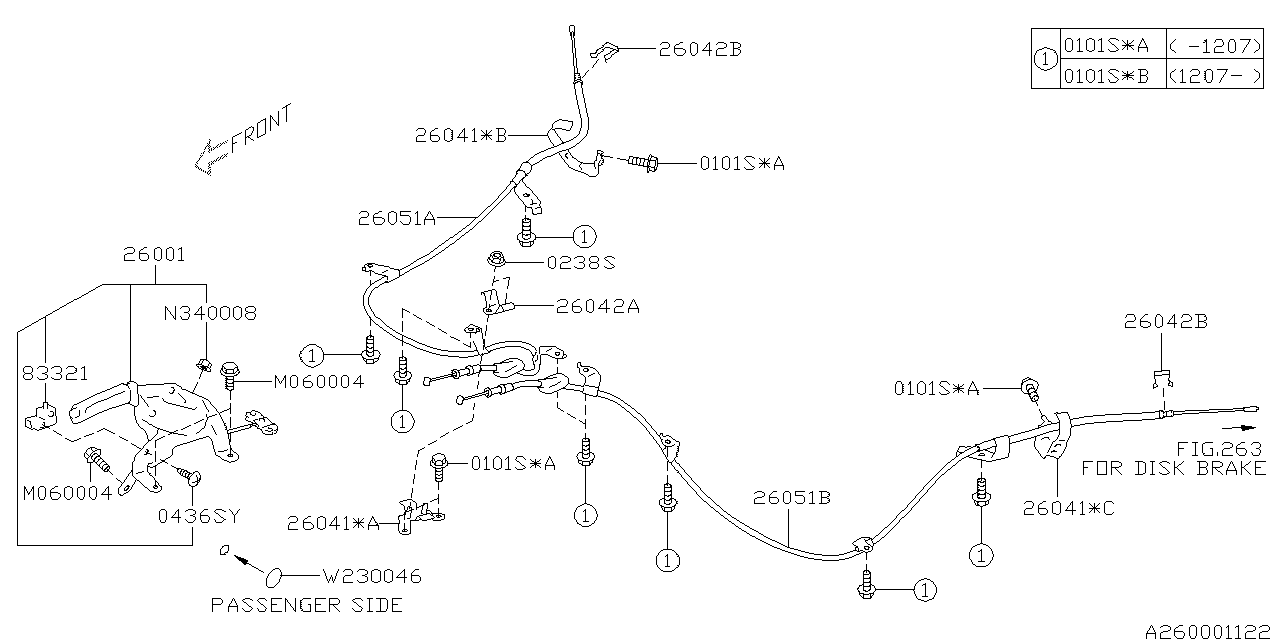 Diagram PARKING BRAKE SYSTEM for your Subaru Impreza  