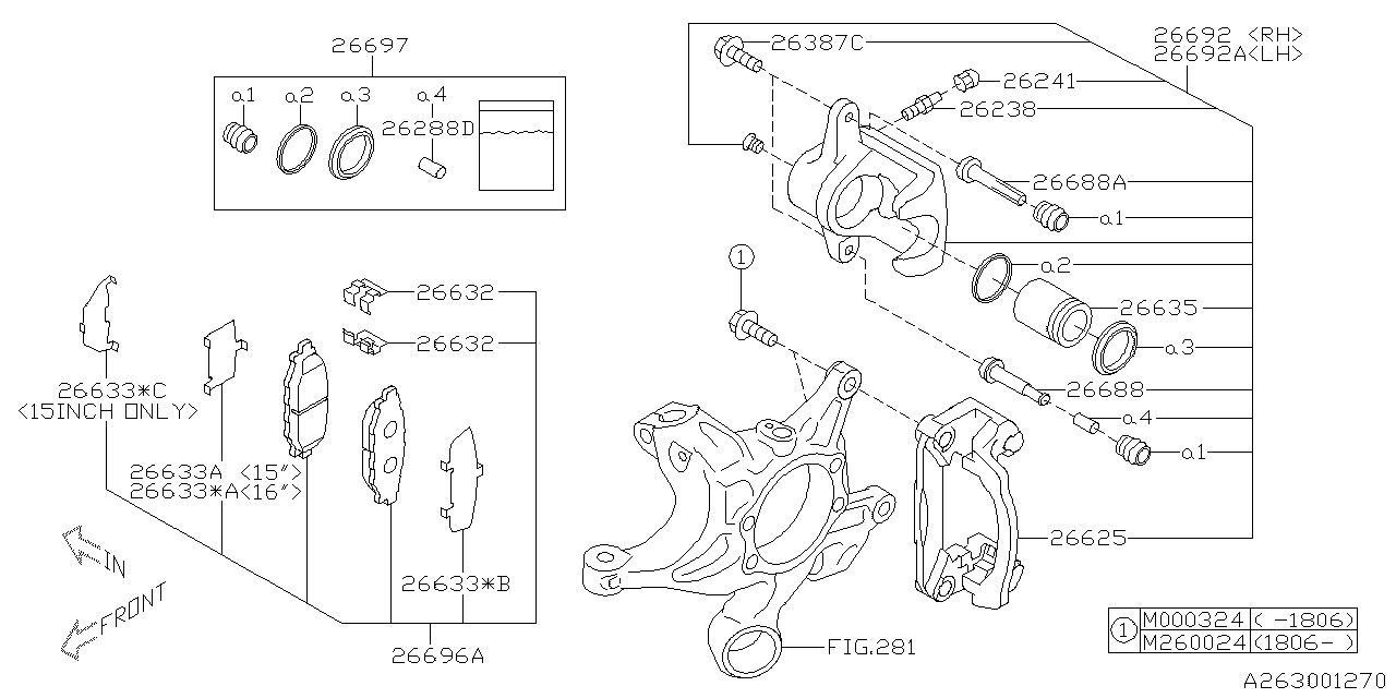 Diagram REAR BRAKE for your 2001 Subaru STI   