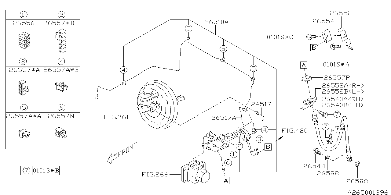 Diagram BRAKE PIPING for your 2001 Subaru WRX   