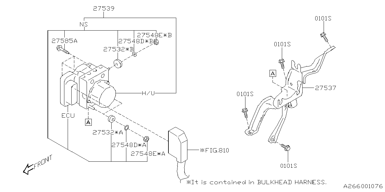 Subaru Outback Abs control module bracket. Abs hydraulic pump bracket ...