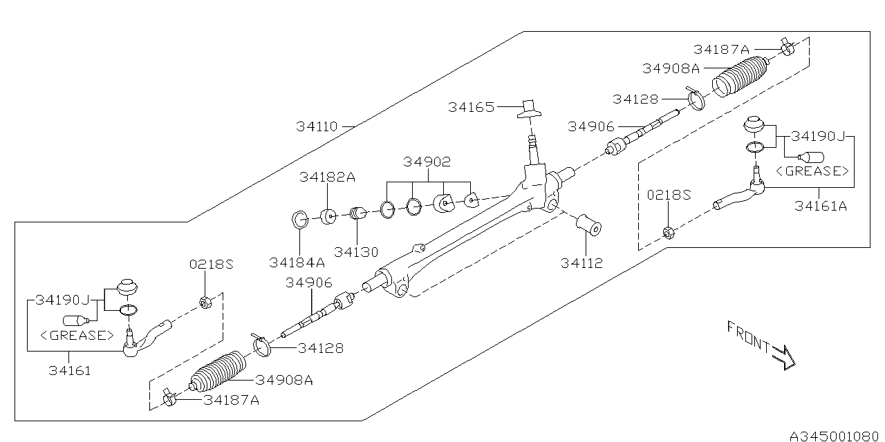 Diagram MANUAL STEERING GEAR BOX for your 2020 Subaru BRZ 2.0L 6MT Base 