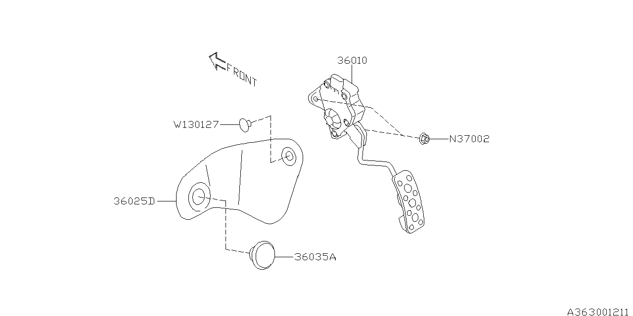 Diagram PEDAL SYSTEM for your 2018 Subaru BRZ   