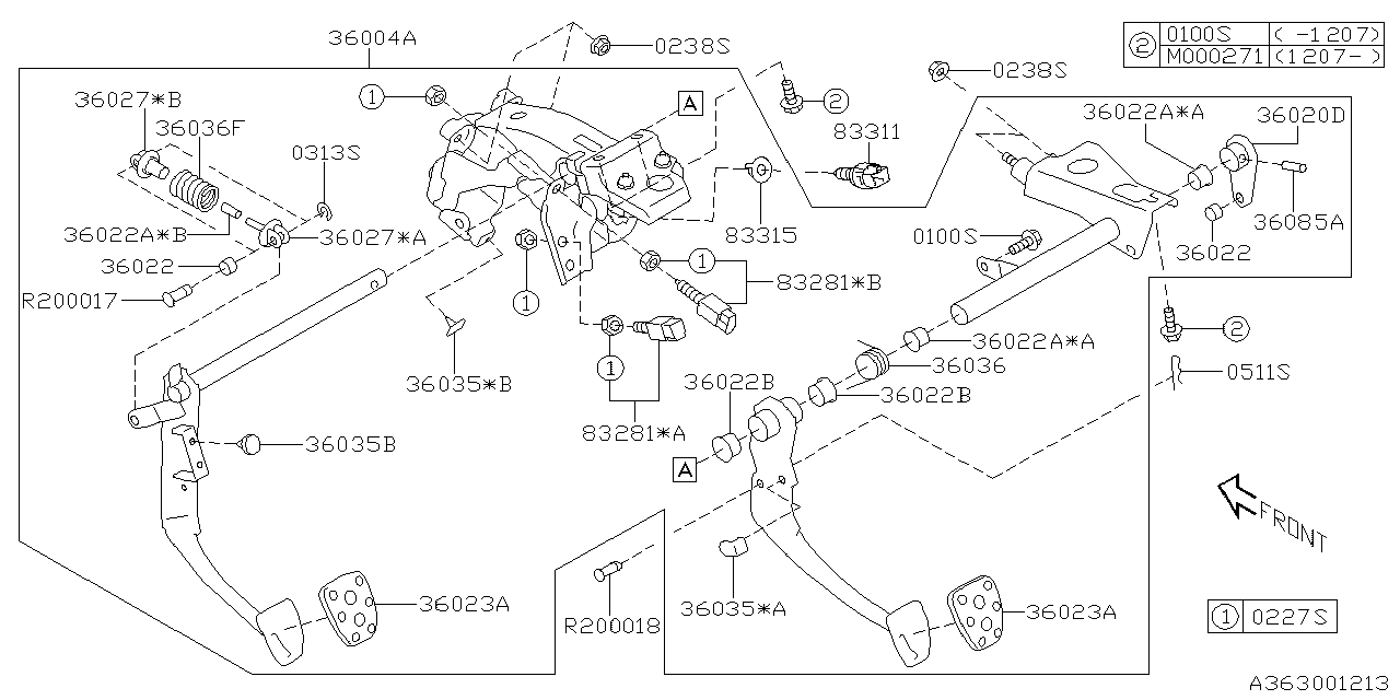 Diagram PEDAL SYSTEM for your 2020 Subaru BRZ 2.0L 6MT HIGH 