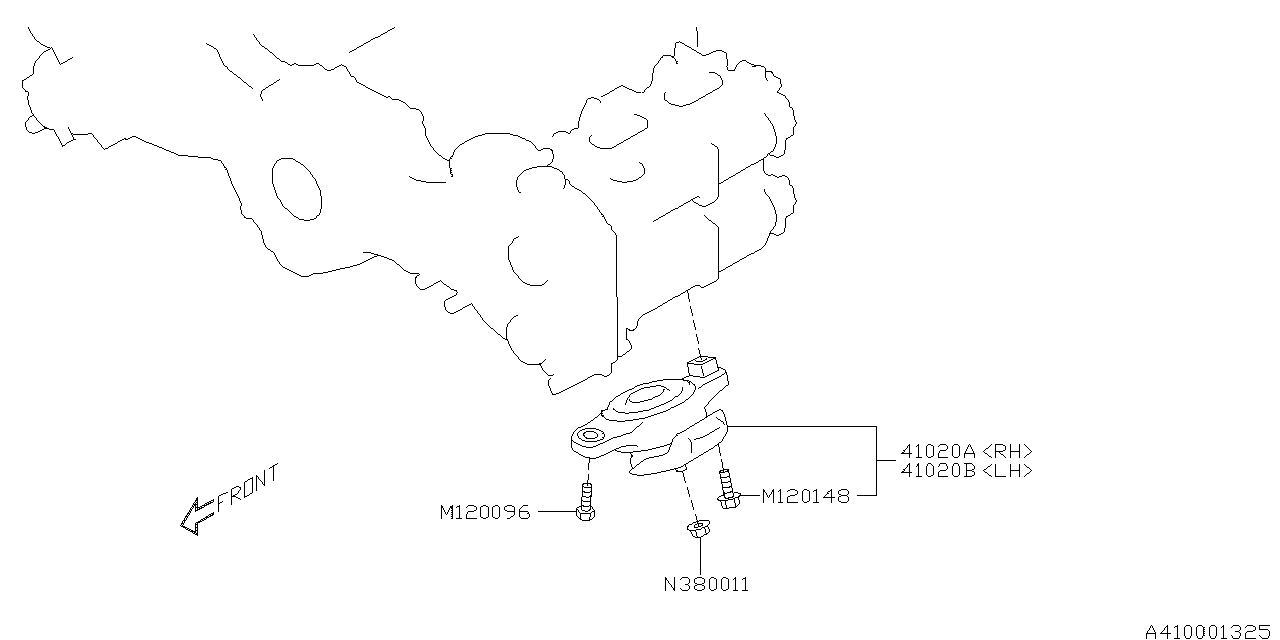 Diagram ENGINE MOUNTING for your 2004 Subaru WRX   