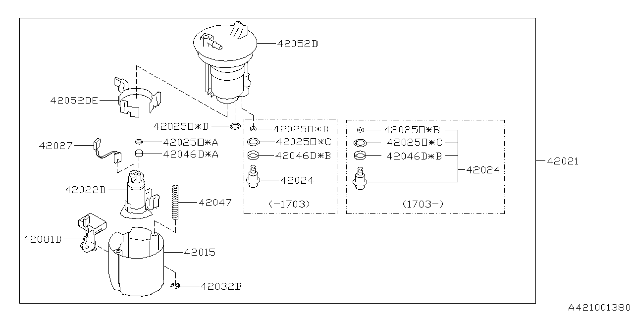 Diagram FUEL TANK for your 1999 Subaru Impreza   