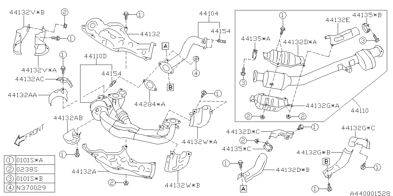 Diagram EXHAUST for your 2014 Subaru BRZ 2.0L 6MT HIGH 