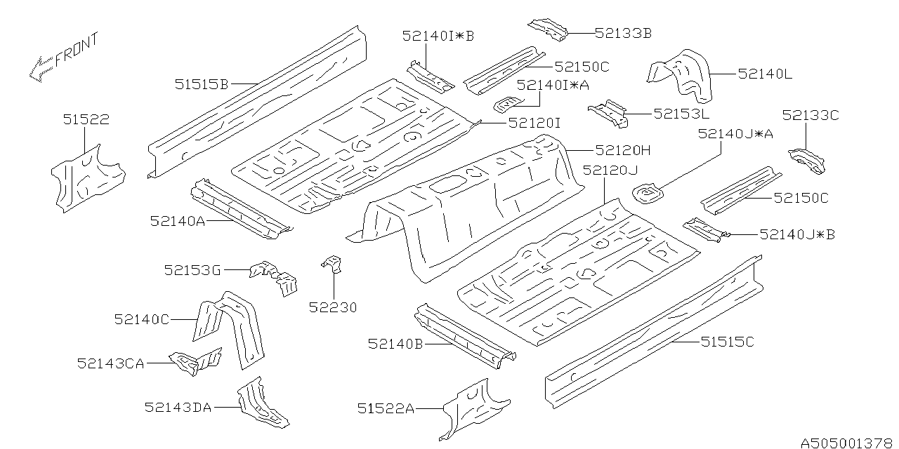 Diagram BODY PANEL for your 2022 Subaru Ascent   