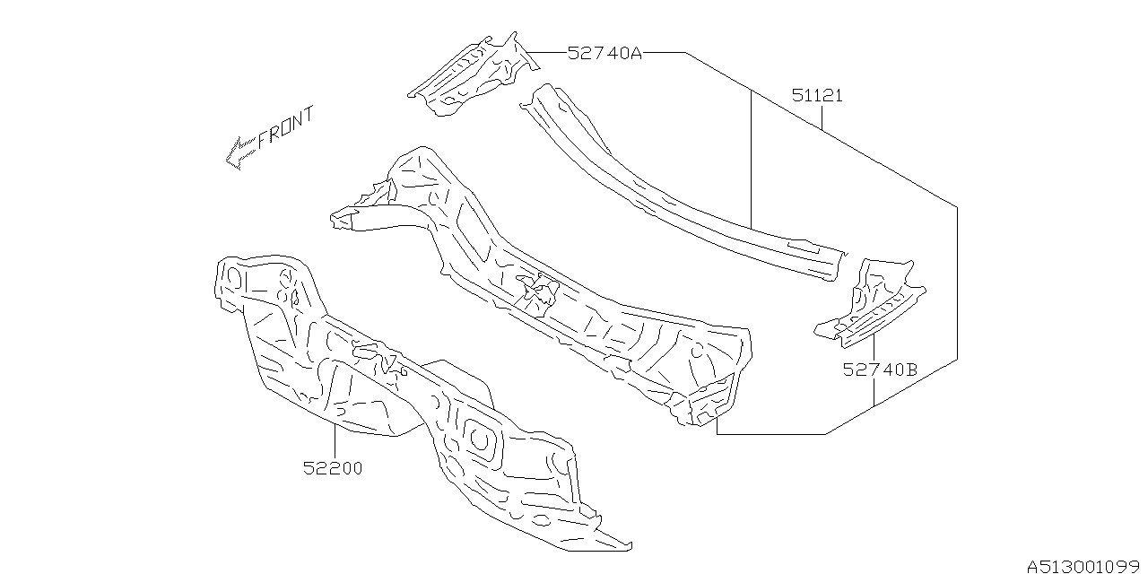 Diagram TOE BOARD & FRONT PANEL & STEERING BEAM for your 2014 Subaru BRZ  Limited 