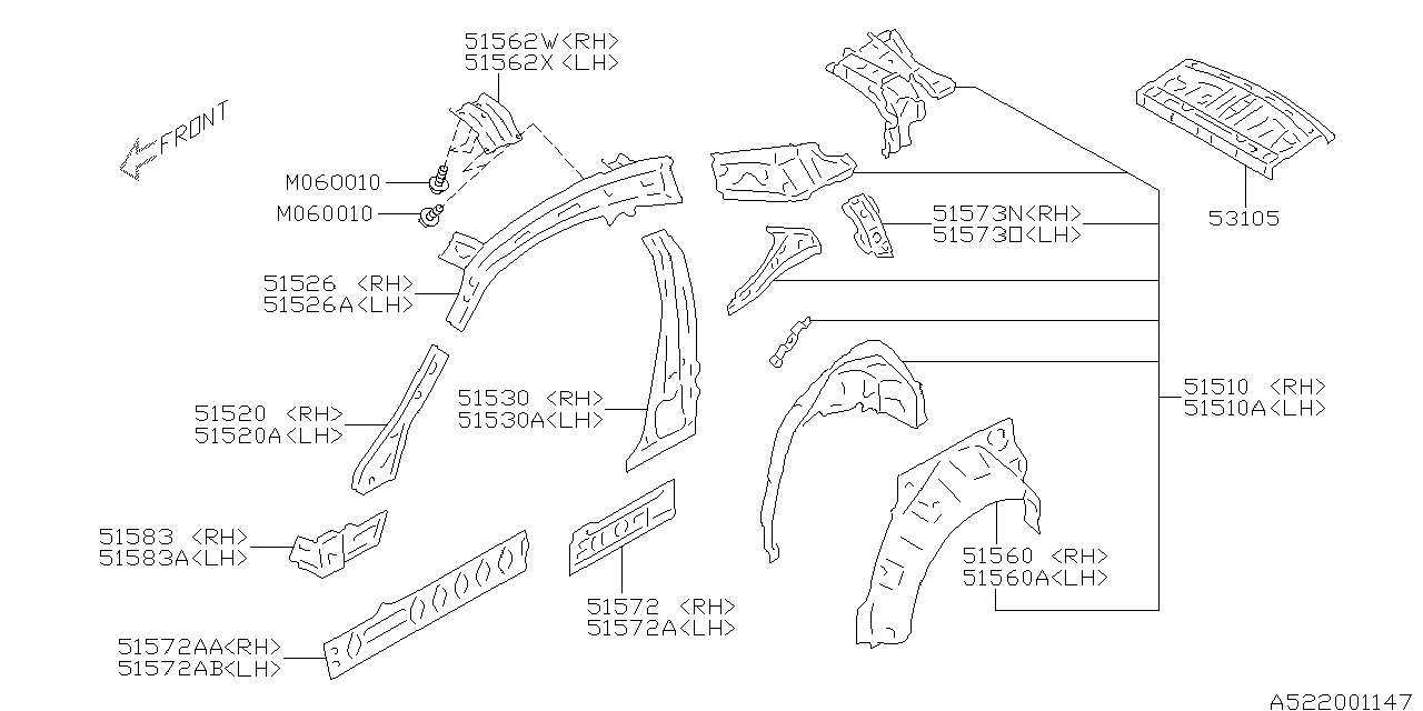 Diagram SIDE PANEL for your 2021 Subaru Forester   