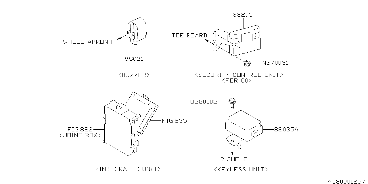 Diagram KEY KIT & KEY LOCK for your Subaru Forester  