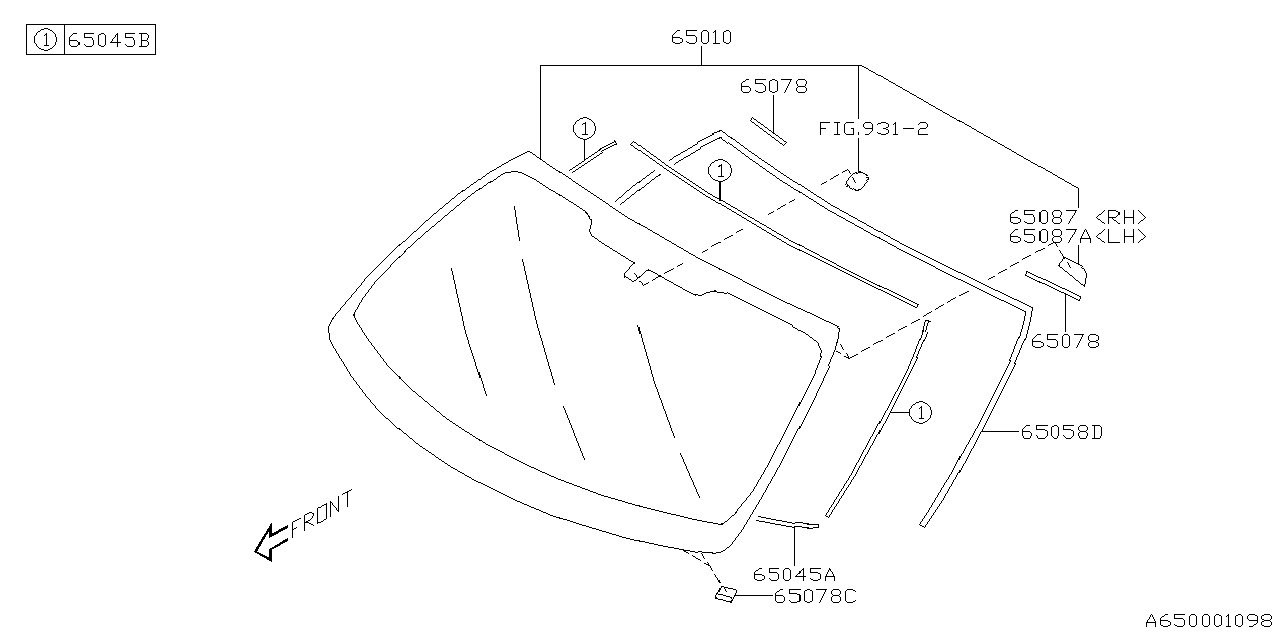 Diagram WINDSHIELD GLASS for your 2023 Subaru Crosstrek   