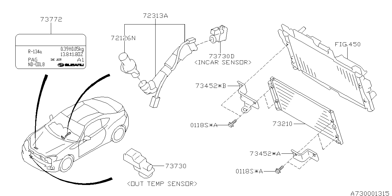 Diagram AIR CONDITIONER SYSTEM for your 2001 Subaru WRX   