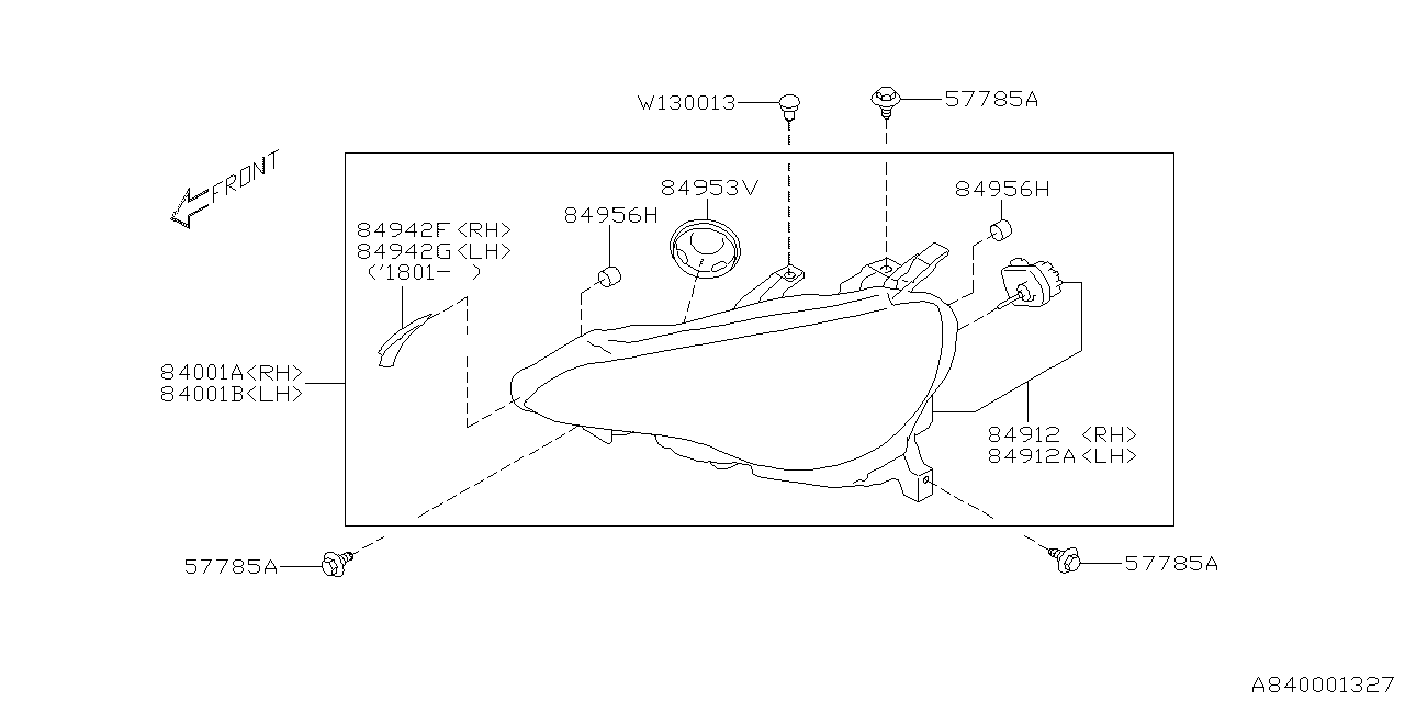 Diagram HEAD LAMP for your 2021 Subaru Legacy   