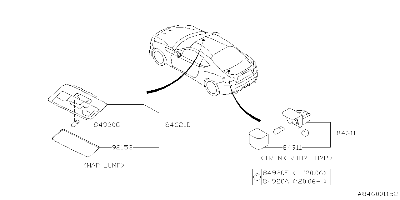 Diagram LAMP (ROOM) for your 2004 Subaru Impreza  TS Wagon 