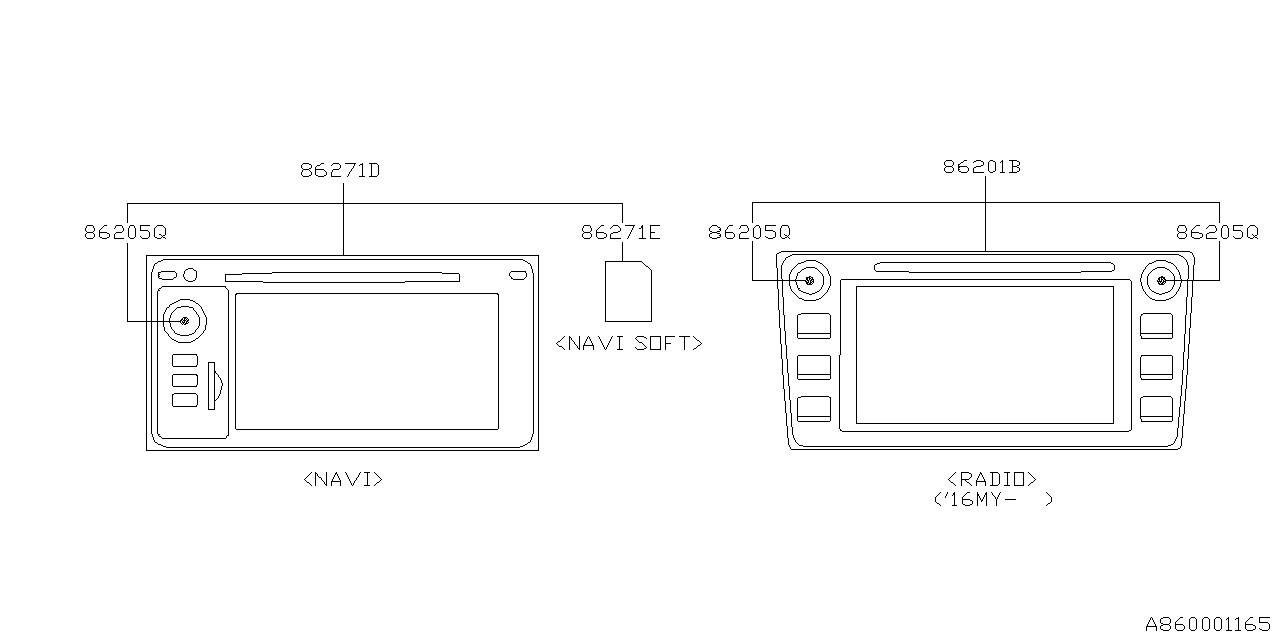 Diagram AUDIO PARTS (RADIO) for your 2014 Subaru BRZ   