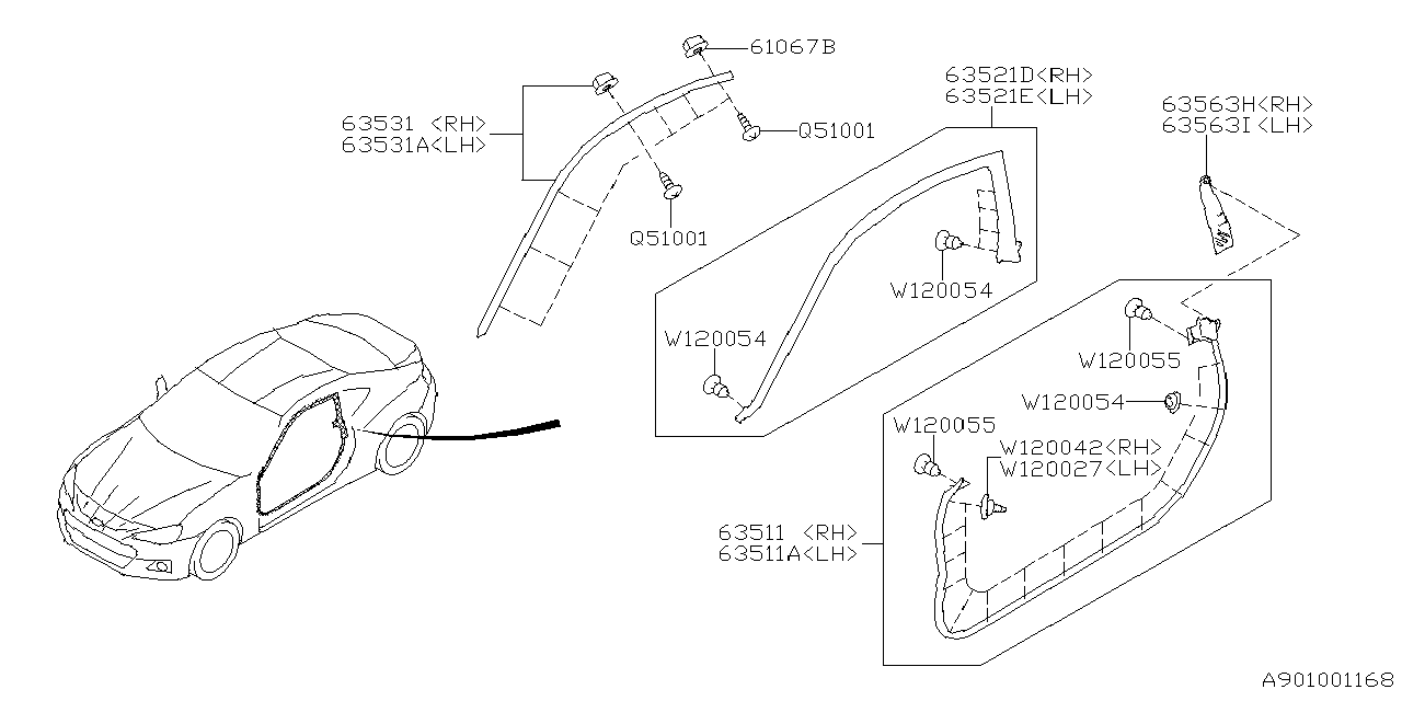 Diagram WEATHER STRIP for your Subaru BRZ 2.0L 6MT Base