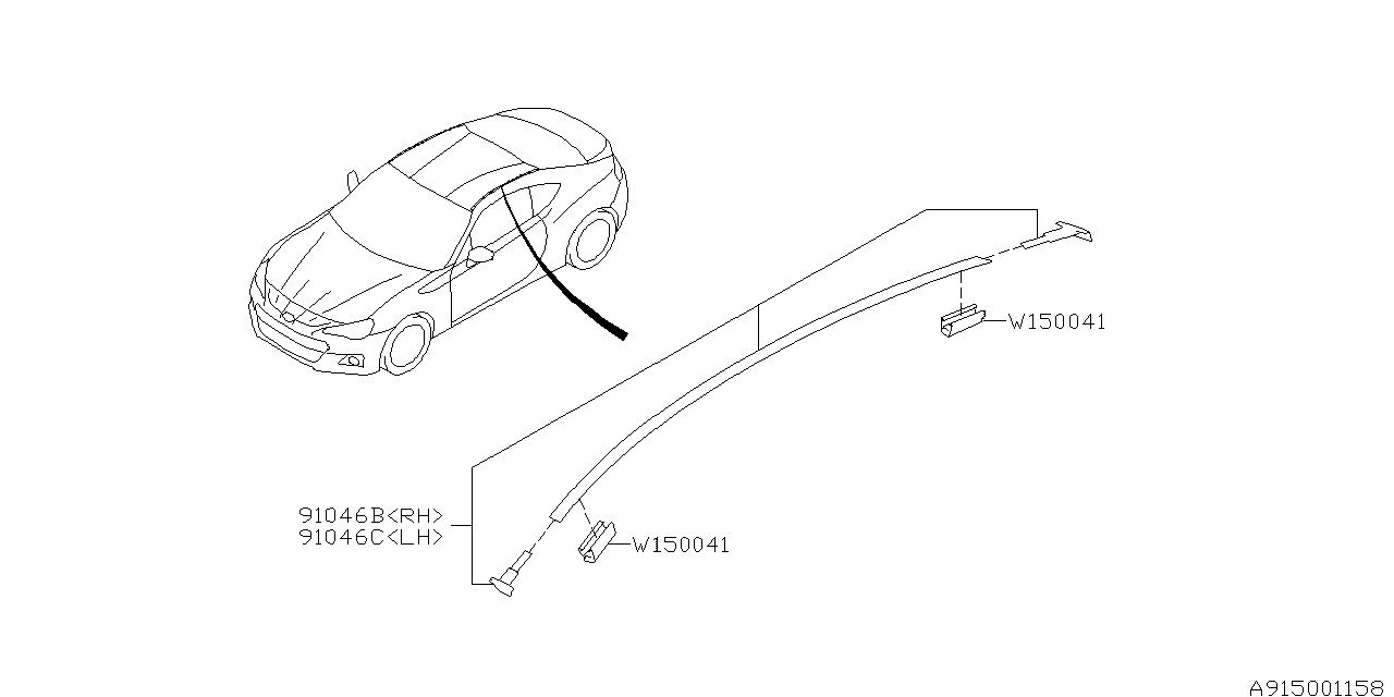 Diagram MOLDING for your 2024 Subaru Crosstrek  EYESIGHT 