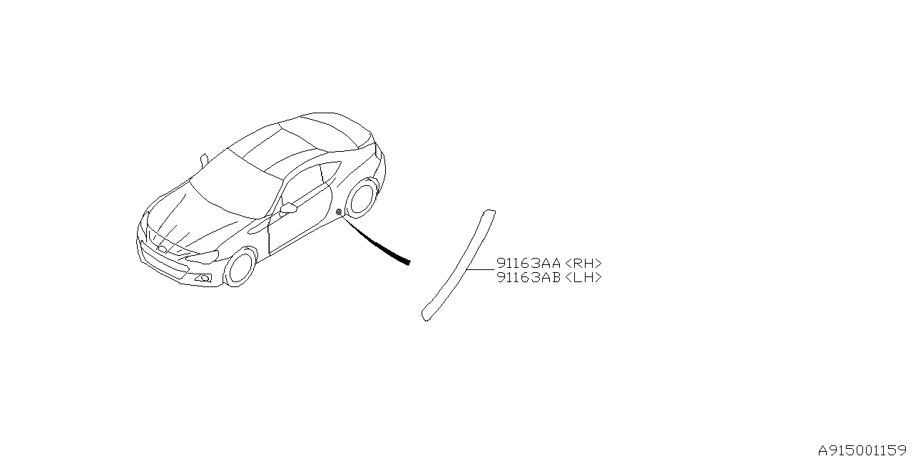 Diagram MOLDING for your Subaru BRZ  