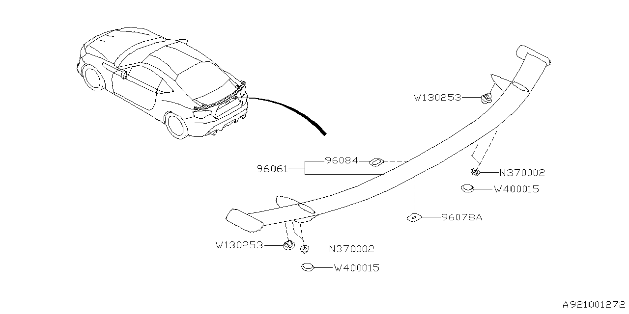 Diagram SPOILER for your 2004 Subaru Impreza   