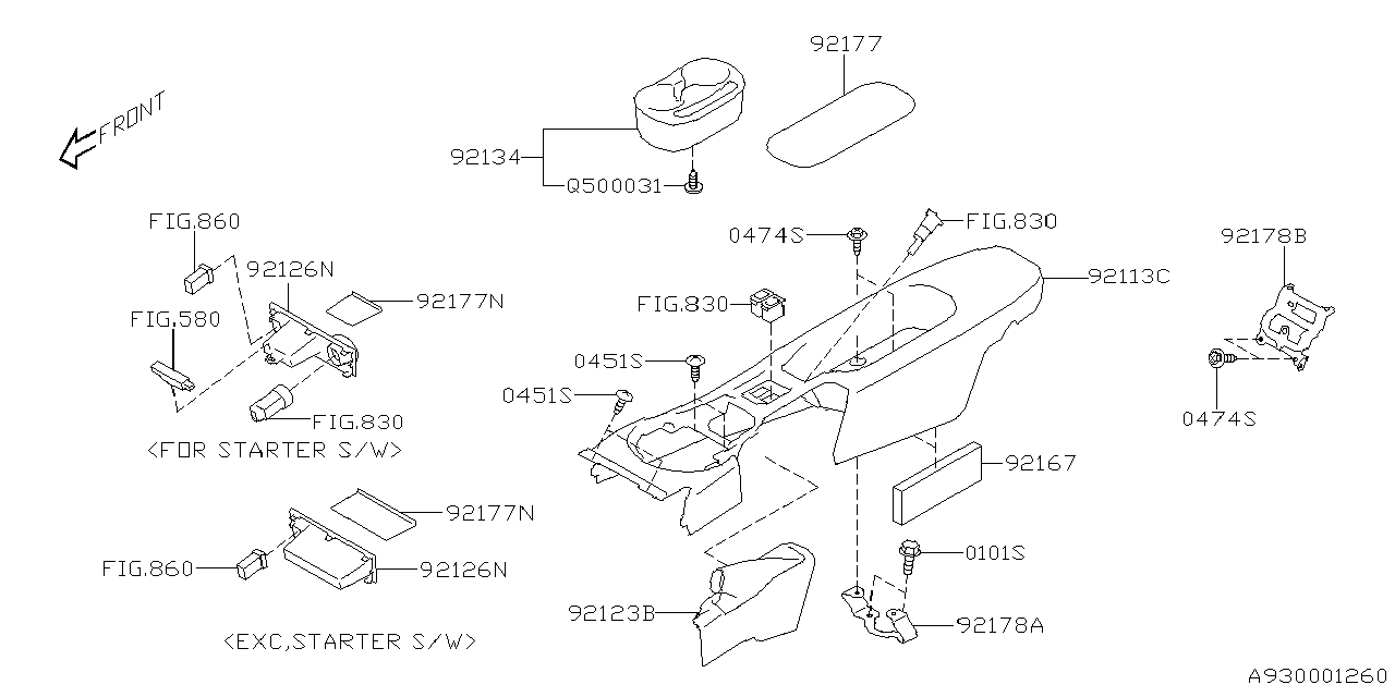 Diagram CONSOLE BOX for your 2013 Subaru BRZ 2.0L 6AT HIGH 