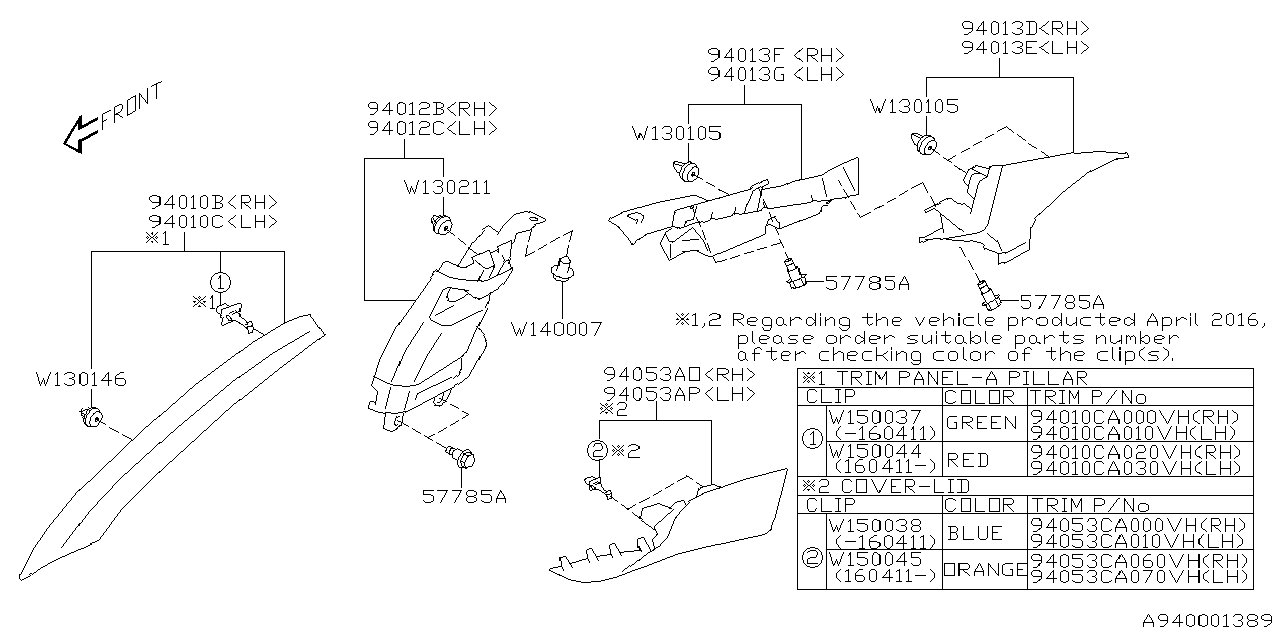 Diagram INNER TRIM for your 2021 Subaru Legacy   