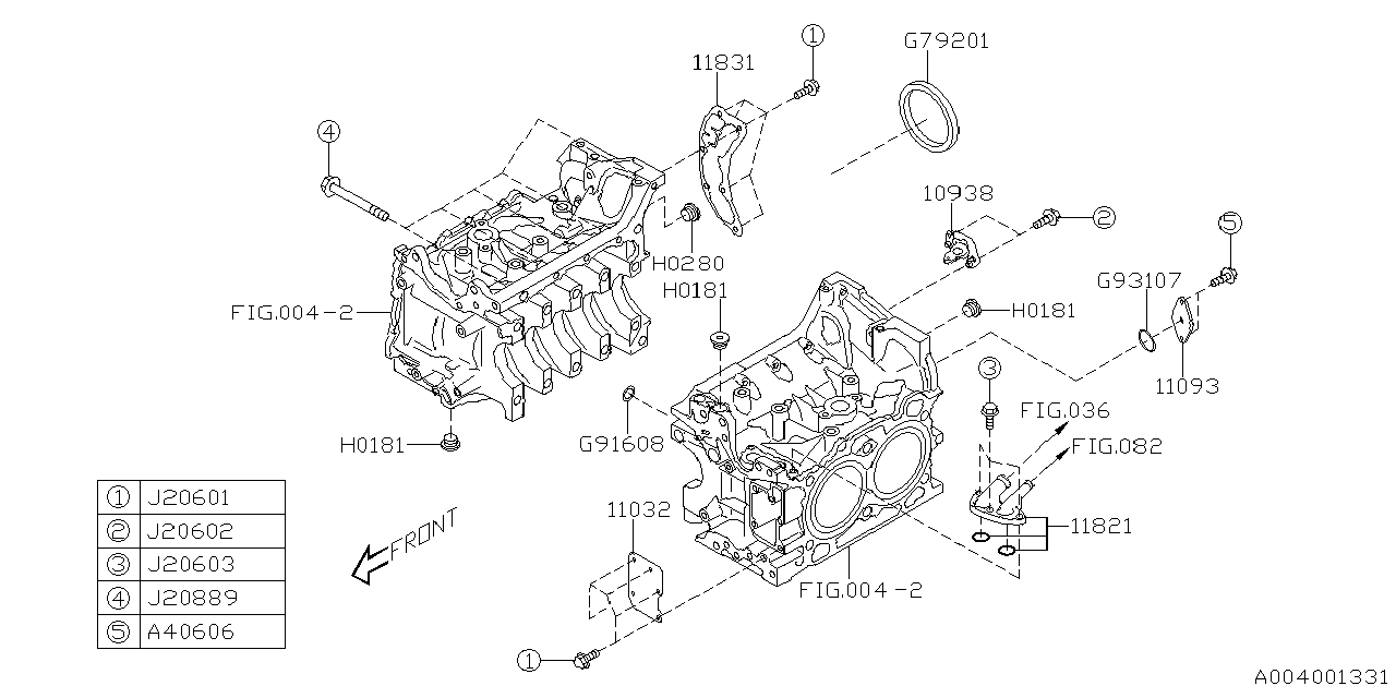 Diagram CYLINDER BLOCK for your 1995 Subaru Impreza  Limited Sedan 