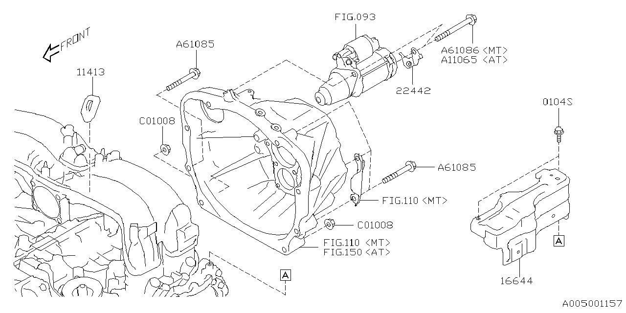 Diagram TIMING HOLE PLUG & TRANSMISSION BOLT for your 2021 Subaru WRX Limited  