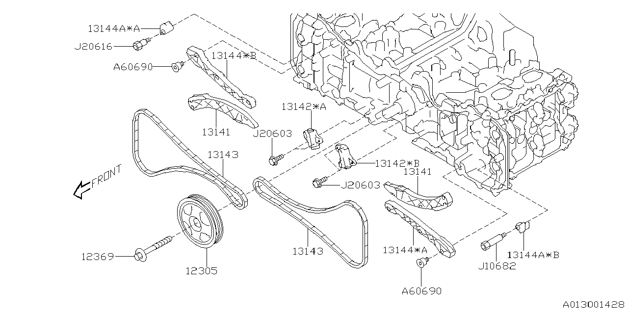 Diagram CAMSHAFT & TIMING BELT for your 2001 Subaru STI   