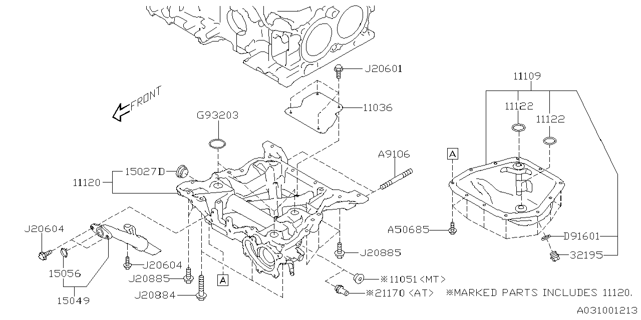 Diagram OIL PAN for your 2010 Subaru STI  WAGON 