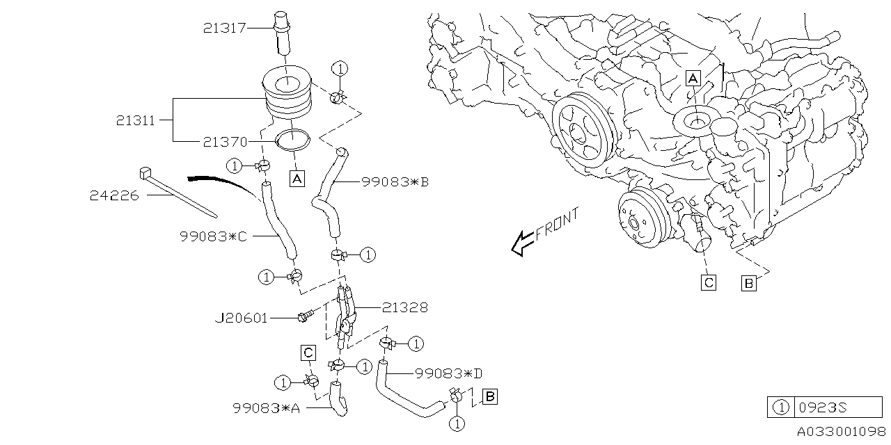 Diagram OIL COOLER (ENGINE) for your 2020 Subaru BRZ   