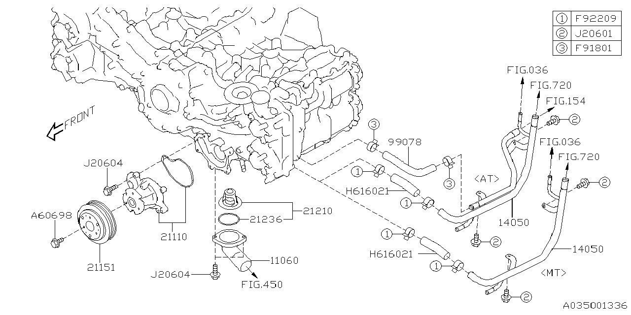 Diagram WATER PUMP for your 2020 Subaru Impreza   