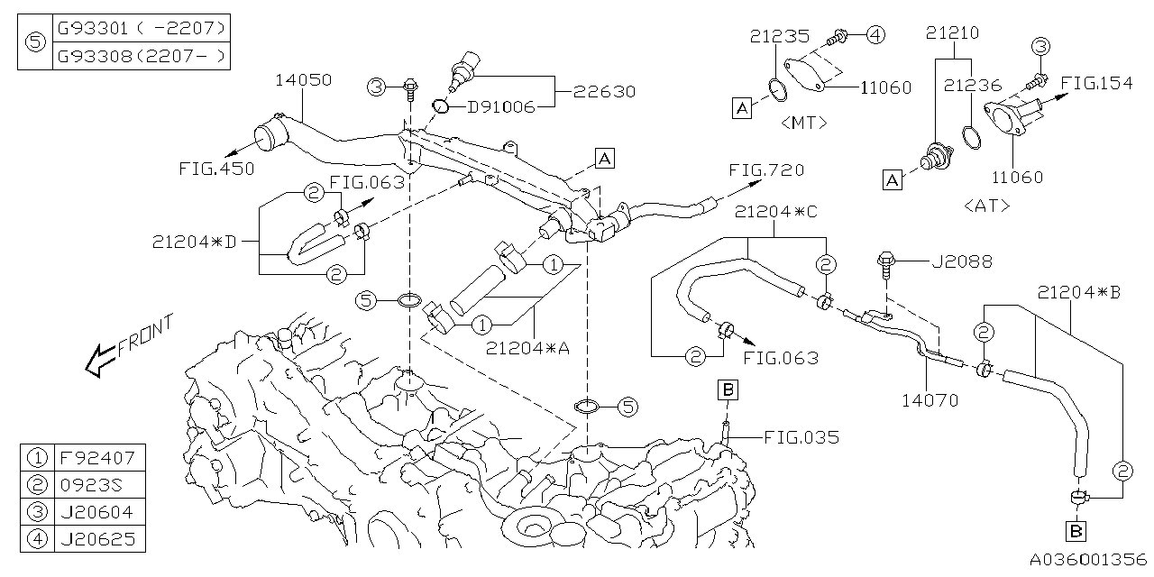 Diagram WATER PIPE (1) for your 2020 Subaru Impreza   