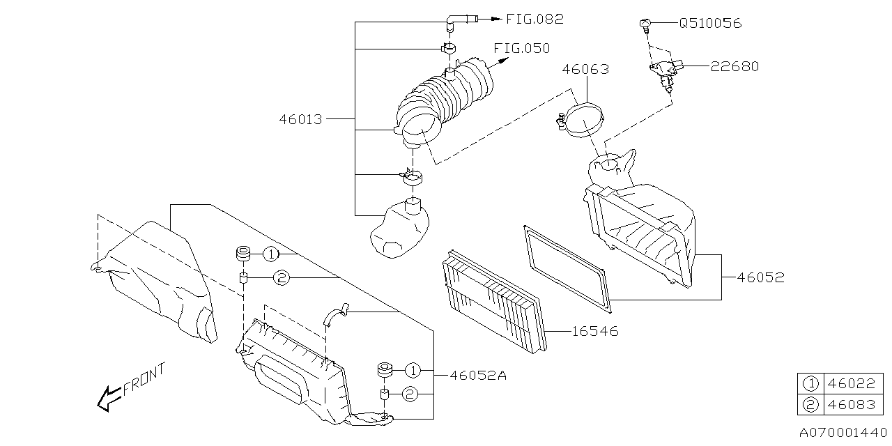 Diagram AIR CLEANER & ELEMENT for your 2019 Subaru WRX Limited w/EyeSight  