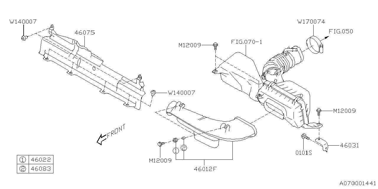 Diagram AIR CLEANER & ELEMENT for your Subaru