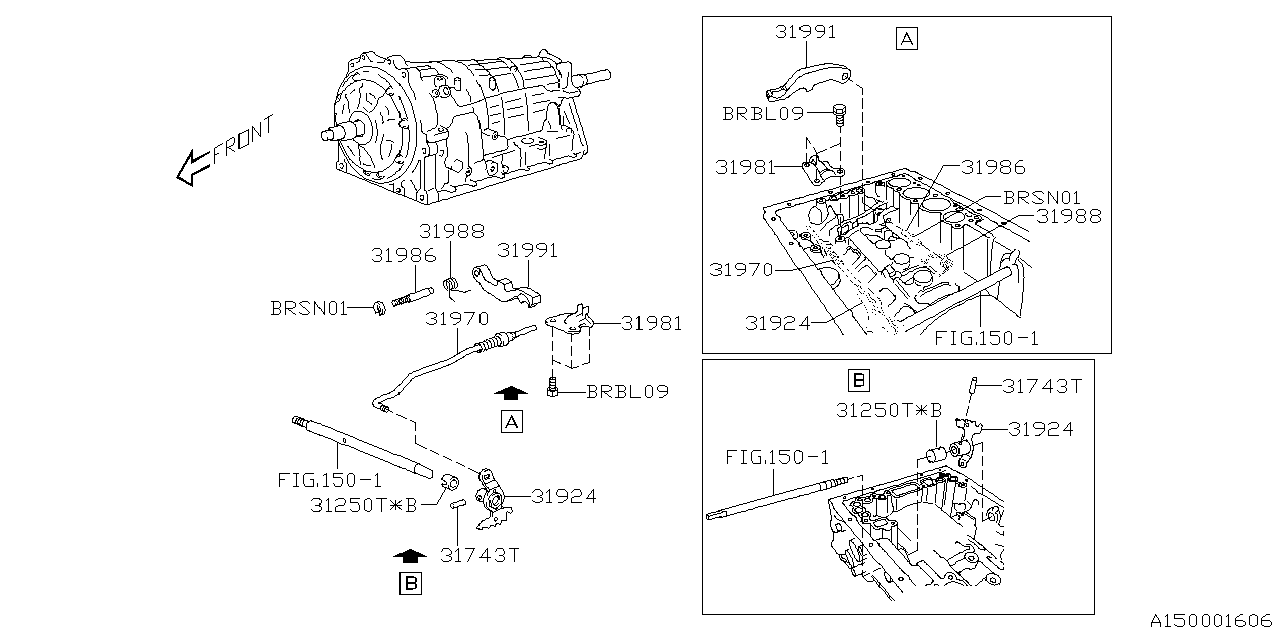 Diagram AT, TRANSMISSION ASSEMBLY for your 2008 Subaru Tribeca   