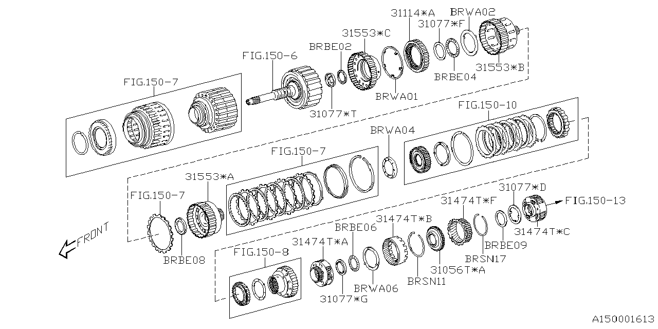 Diagram AT, TRANSMISSION ASSEMBLY for your 2022 Subaru Impreza   