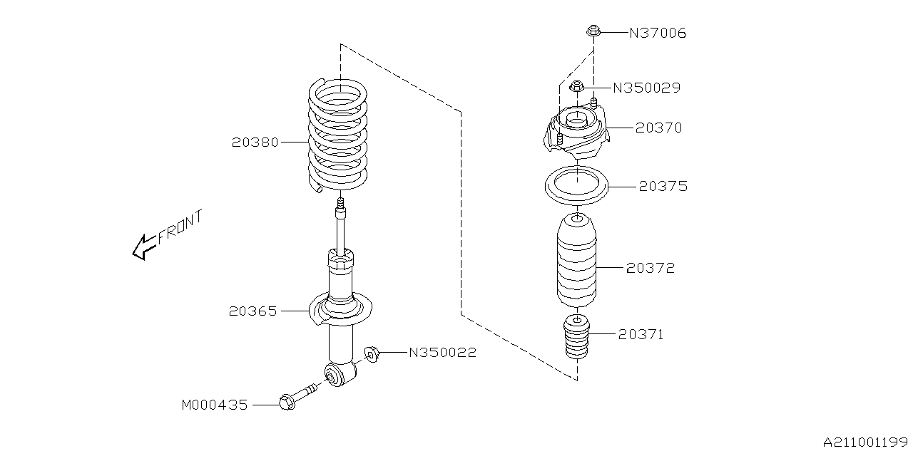 Diagram REAR SHOCK ABSORBER for your 2005 Subaru Impreza   