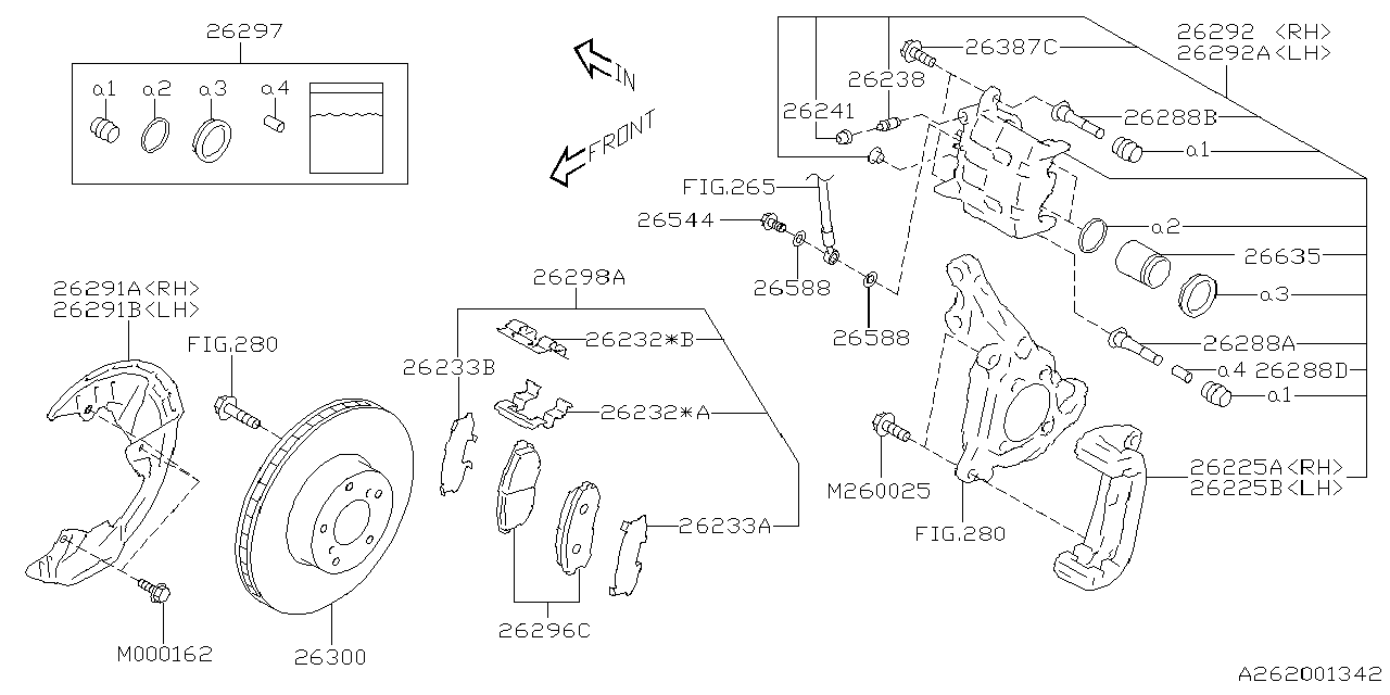 Diagram FRONT BRAKE for your Subaru Impreza  