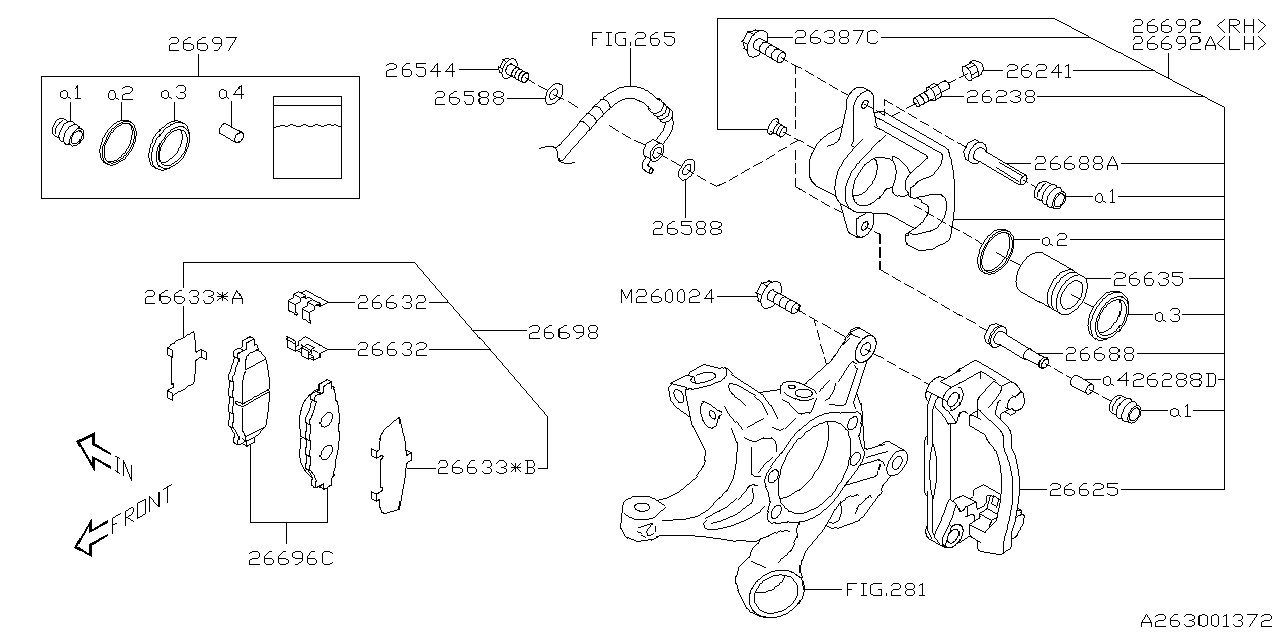 Diagram REAR BRAKE for your 2013 Subaru STI   