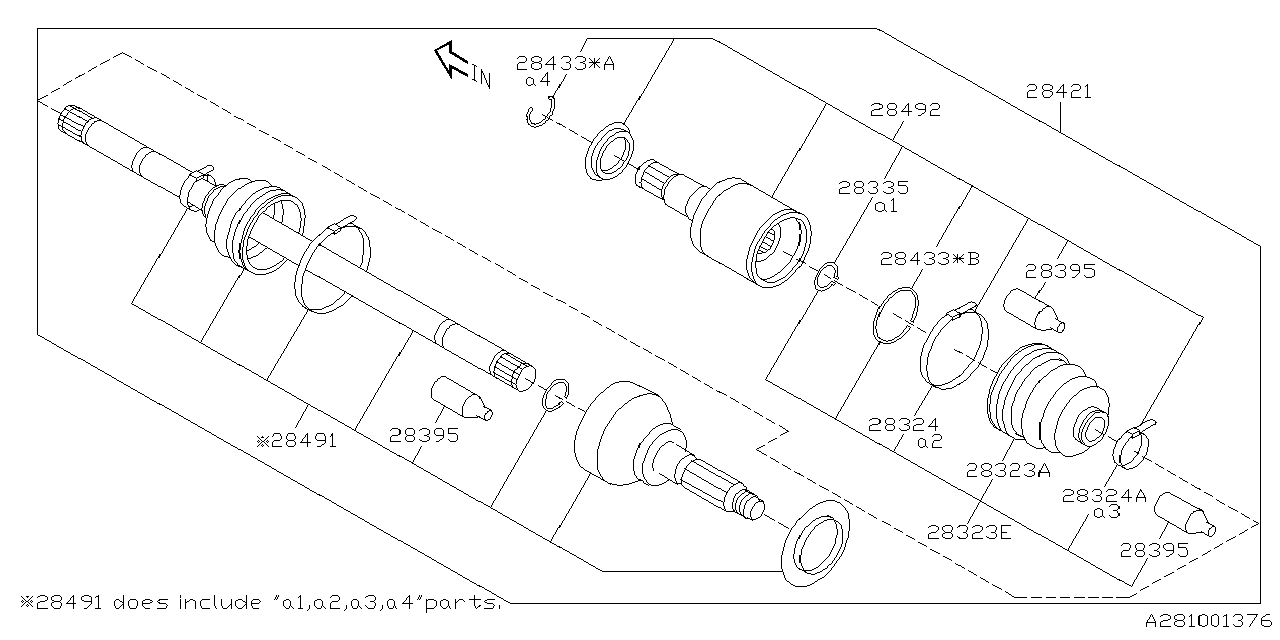 2015 Subaru Forester Cv axle. Drive shaft r100 (rear). A single ...