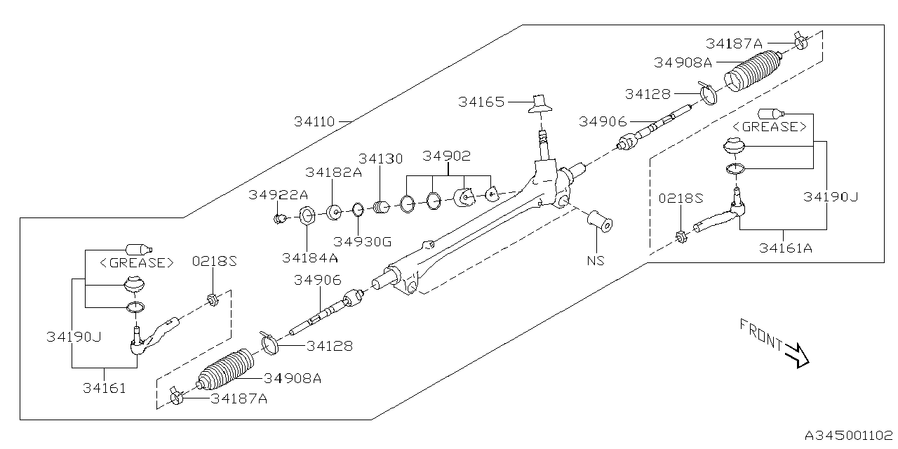 Diagram MANUAL STEERING GEAR BOX for your 2018 Subaru Legacy   