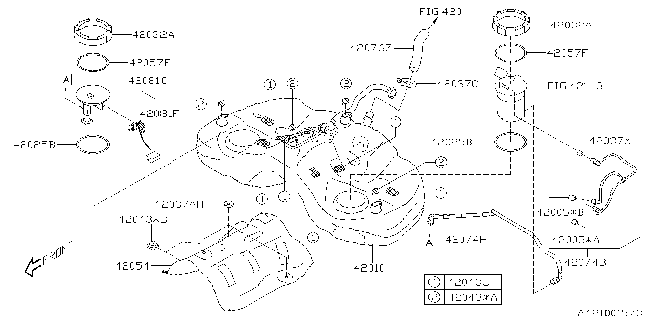 Diagram FUEL TANK for your 2015 Subaru Impreza   