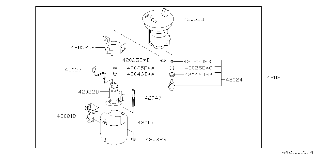 Diagram FUEL TANK for your 2022 Subaru Impreza  PREMIUM w/EyeSight SEDAN 